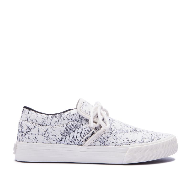Supra Cuba Low Top Schuhe Damen - Weiß/Schwarz EWO61153